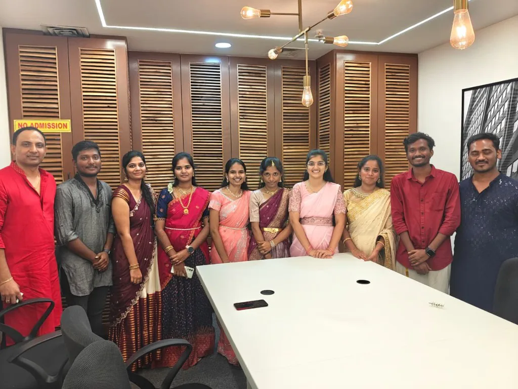 DesIDEA team celebrating Dasara in traditional attire