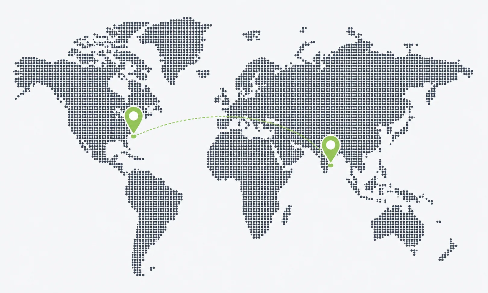 World map showing DesIDEA global offices